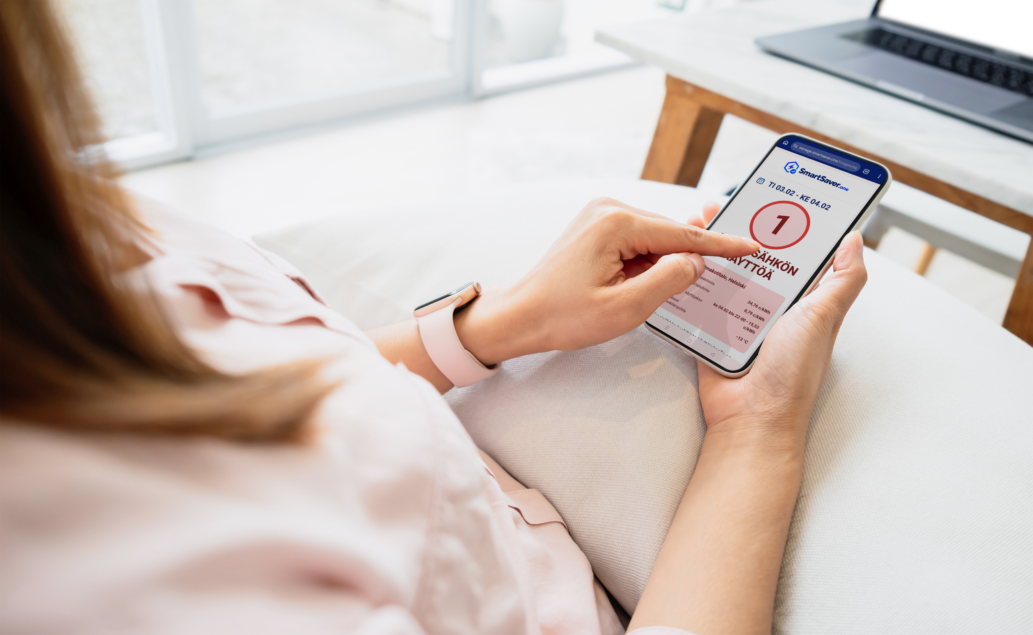 SmartScore-luku puhelimen näytöllä